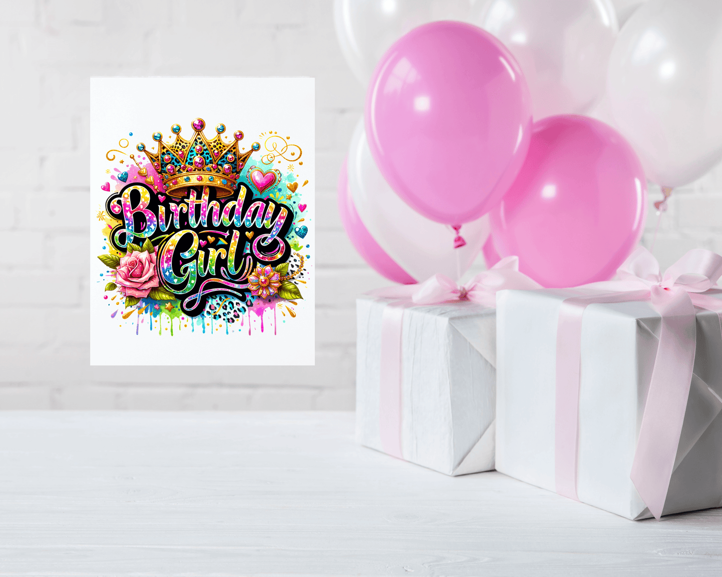 Very Colorful Birthday Girl Aluminum Sign 8x10 - Vegas Custom Creations