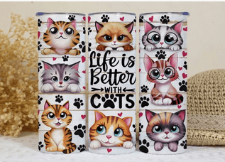 Life is Better with Cats Tumbler - Vegas Custom Creations