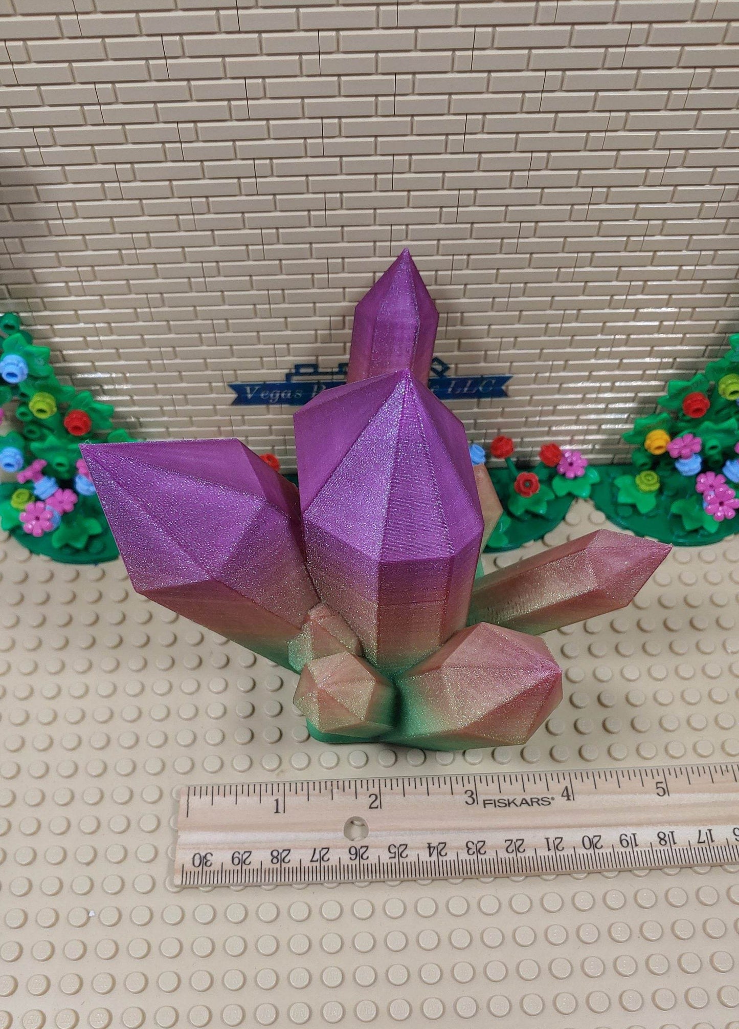 Large Crystal Display Piece Multi Color 3D Printed Multiple Color Combinations Available - Vegas Custom Creations