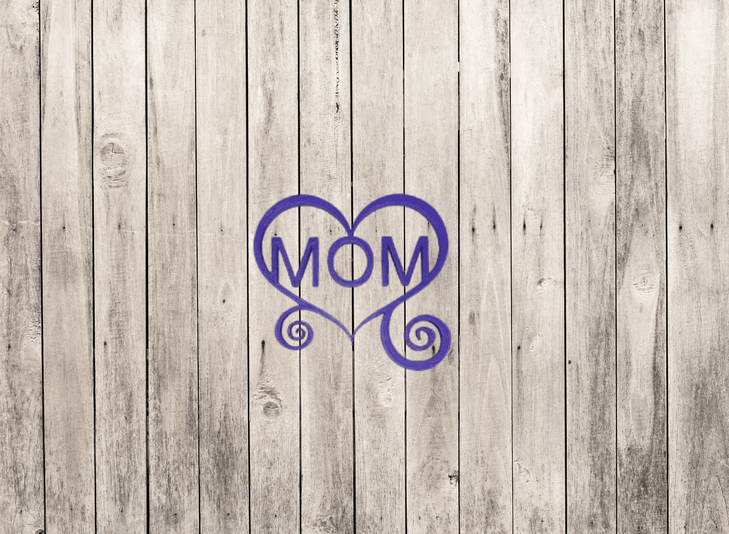 Beautiful 3D printed MOM in heart sign, Multiple Color Options Available - Vegas Custom Creations