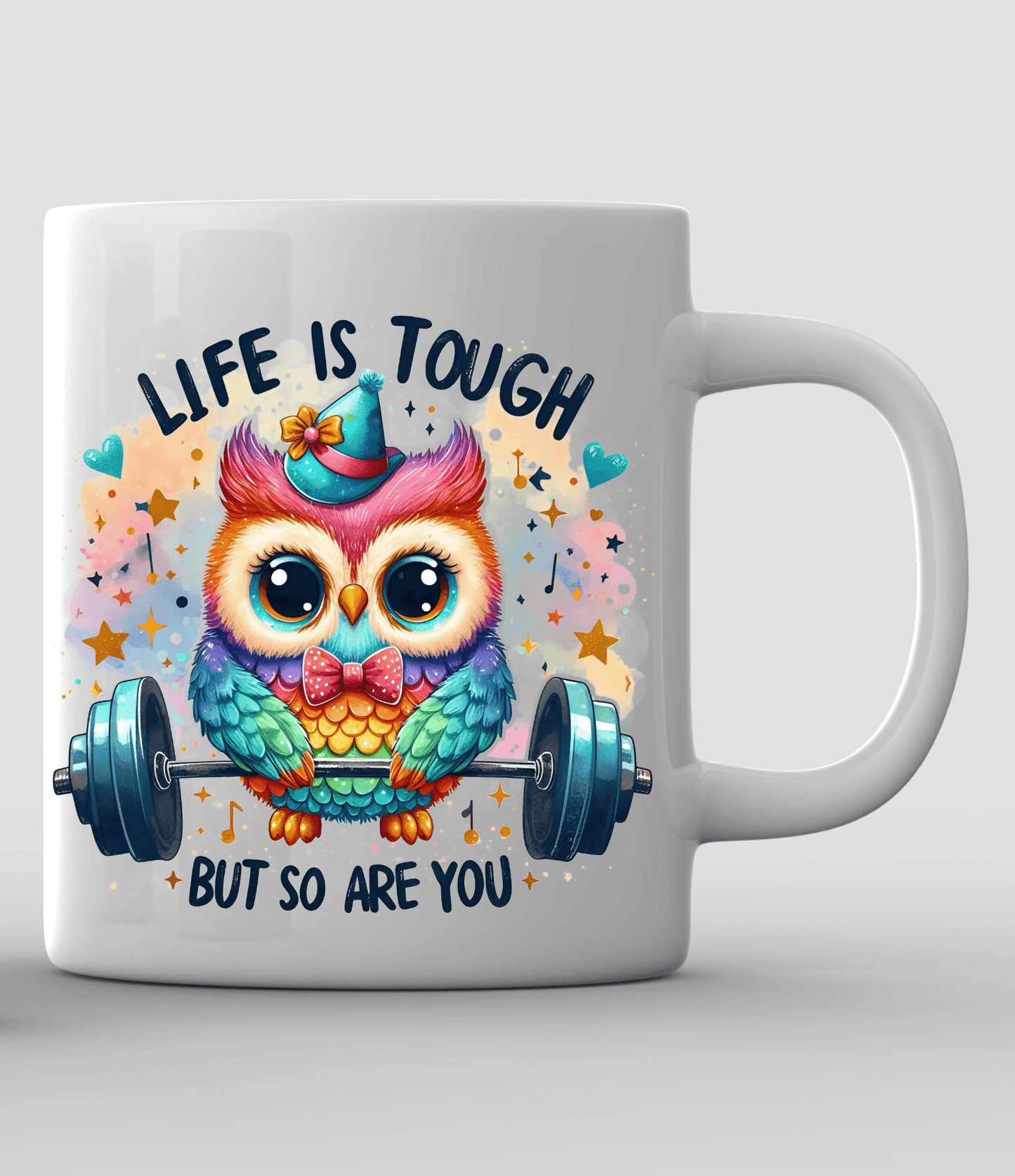Life is Tough but So Are You Motivational Owl Coffee Mug - Vegas Custom Creations