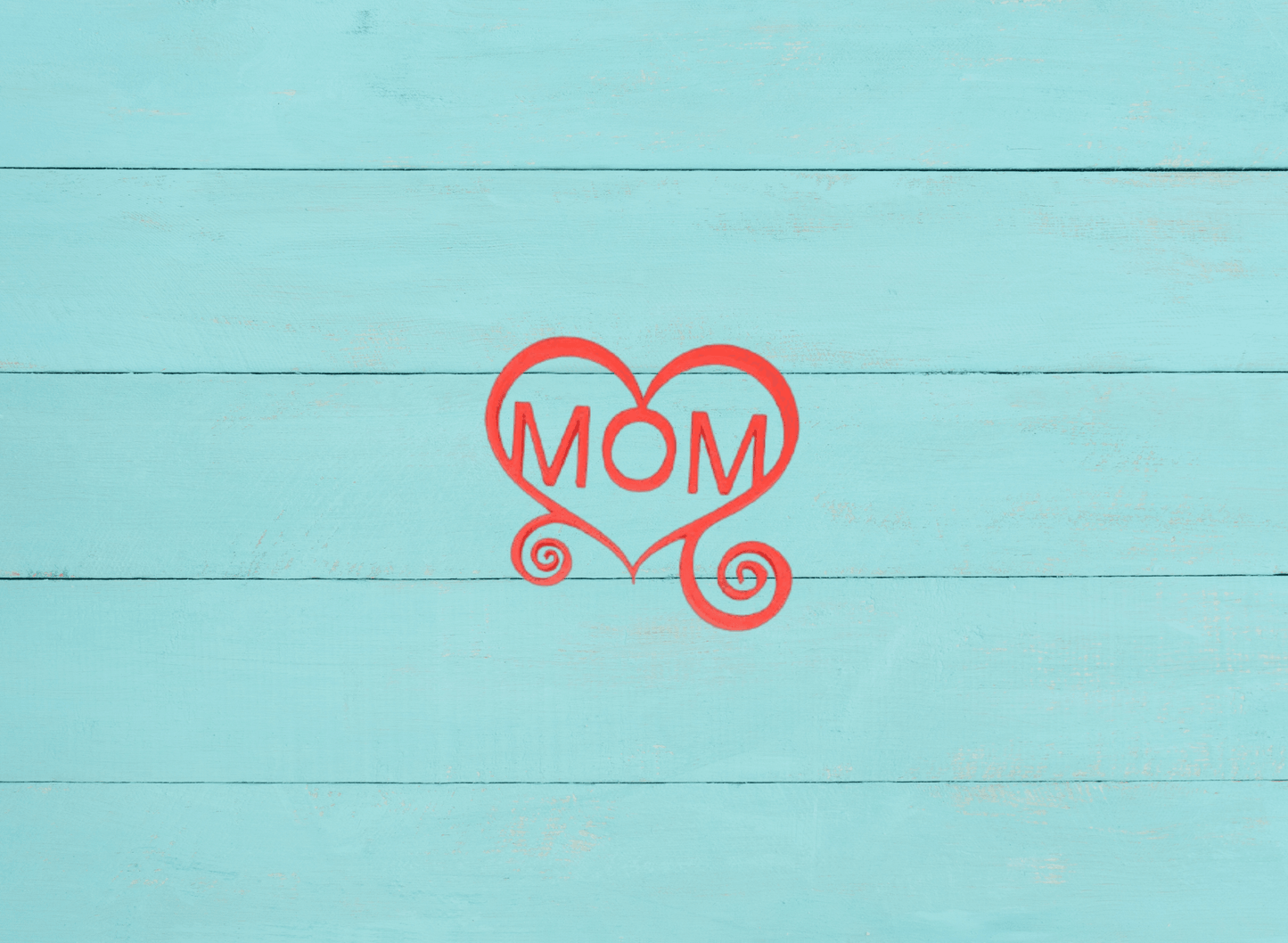Beautiful 3D printed MOM in heart sign, Multiple Color Options Available - Vegas Custom Creations
