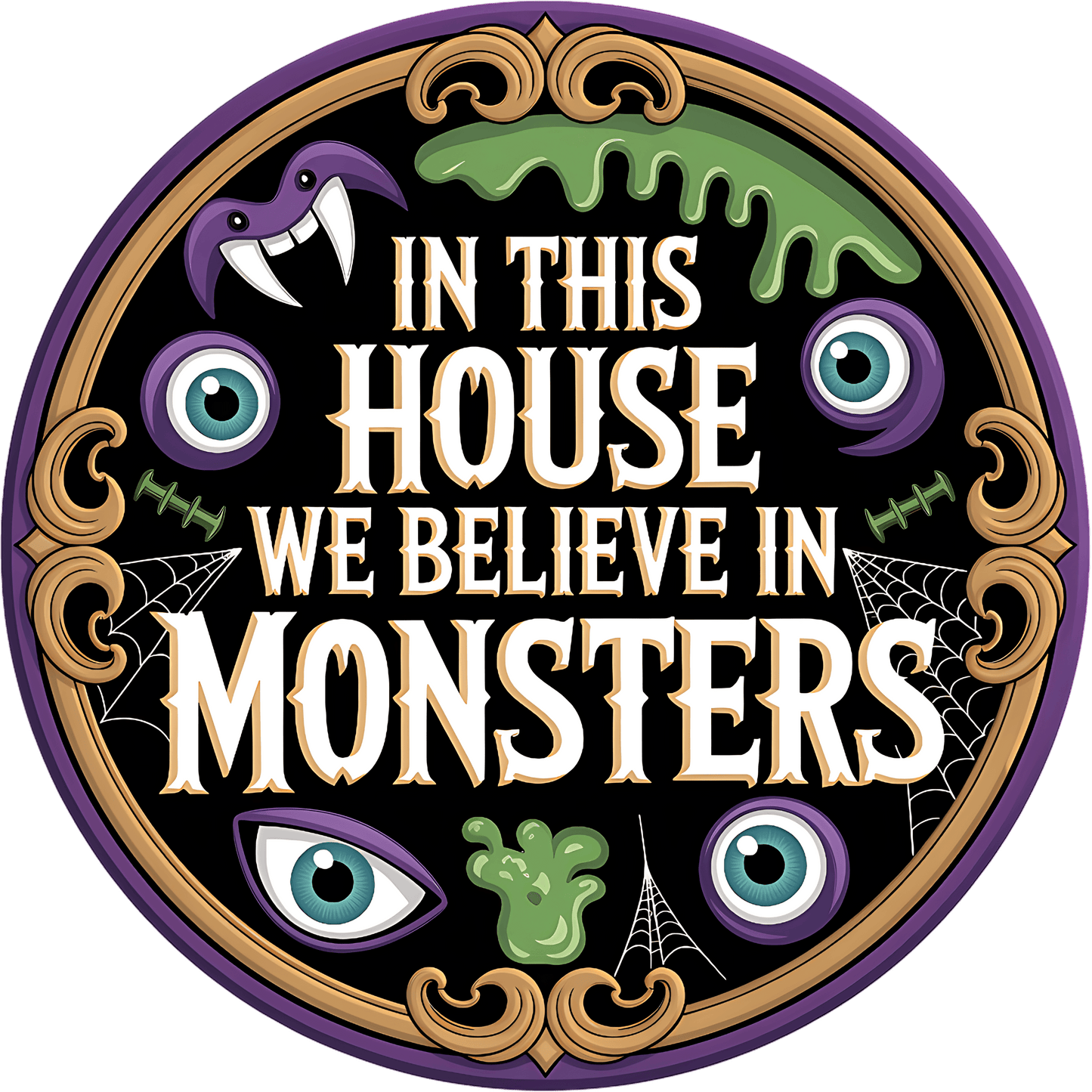 Round Ghoulishly Spooky Halloween Sign (Multiple Designs and Sizes Available) - Vegas Custom Creations