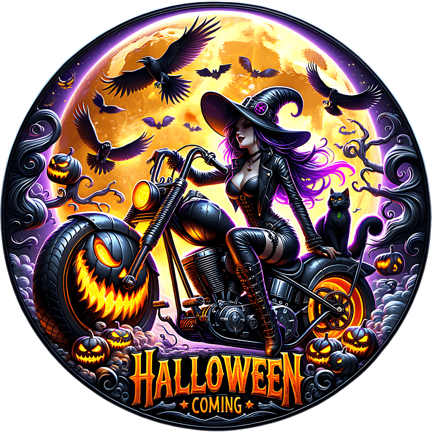 Round Spooktacular Halloween Sign (Multiple Designs and Sizes Available) - Vegas Custom Creations