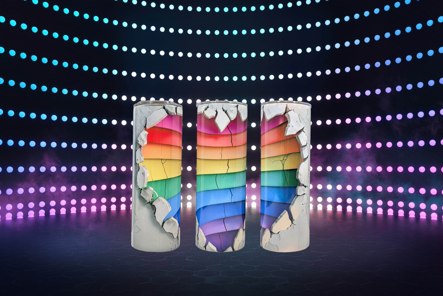 Rainbow Breakout Heart Tumbler - Vegas Custom Creations