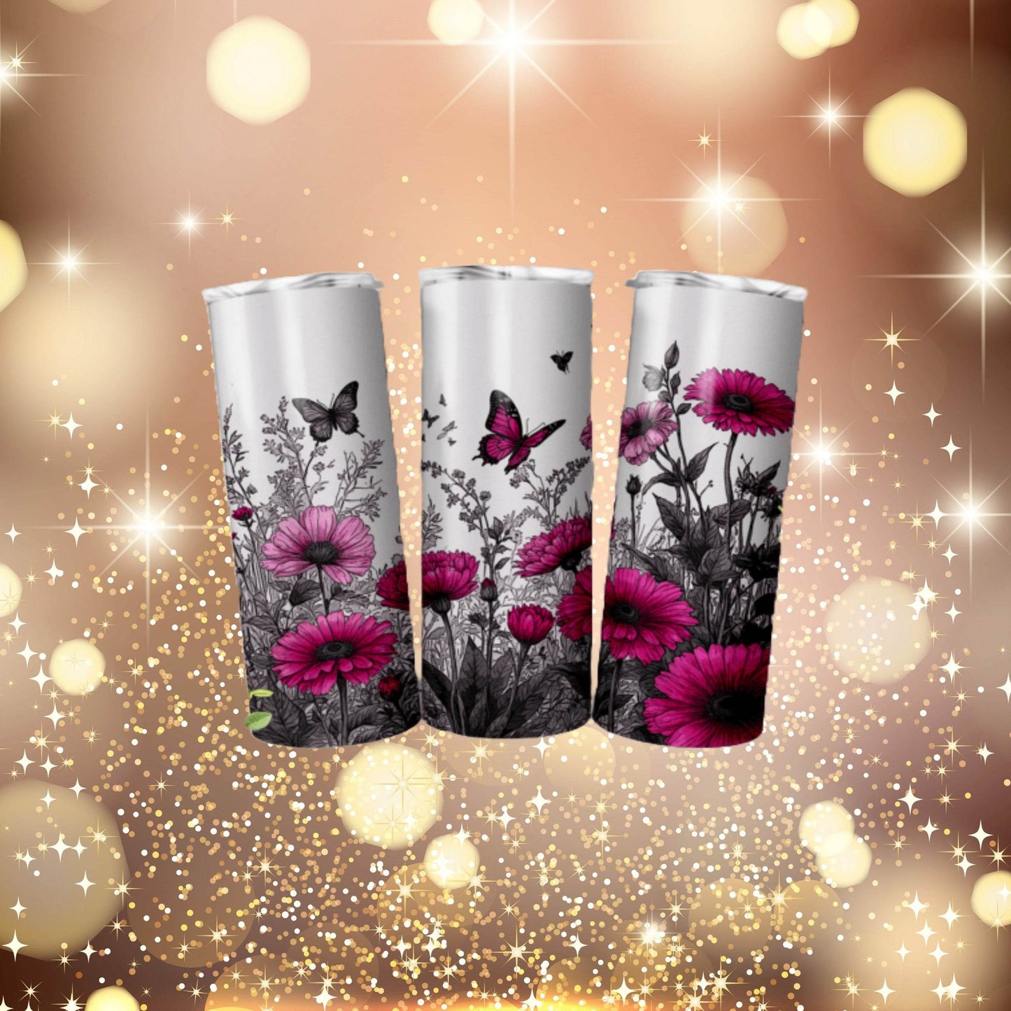 Wildflowers and Butterflies Tumbler - Vegas Custom Creations