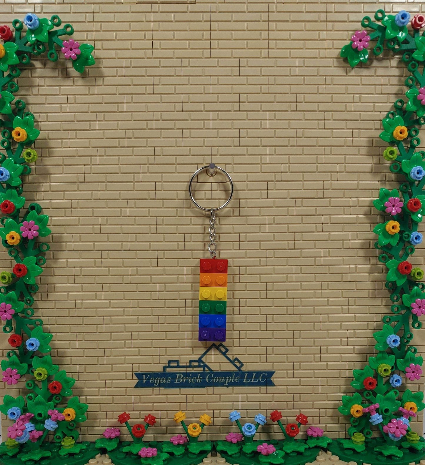 Lego® Plate Key Chain in Rainbow Colors - Vegas Custom Creations