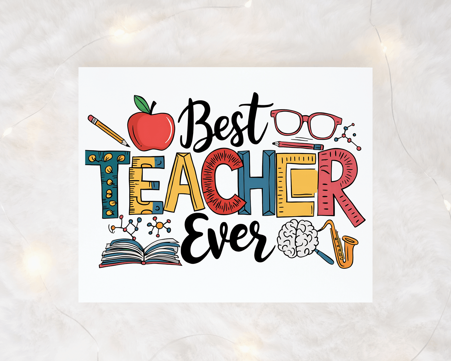 Personalized Best Teacher Ever Aluminum Sign 8x10 - Vegas Custom Creations