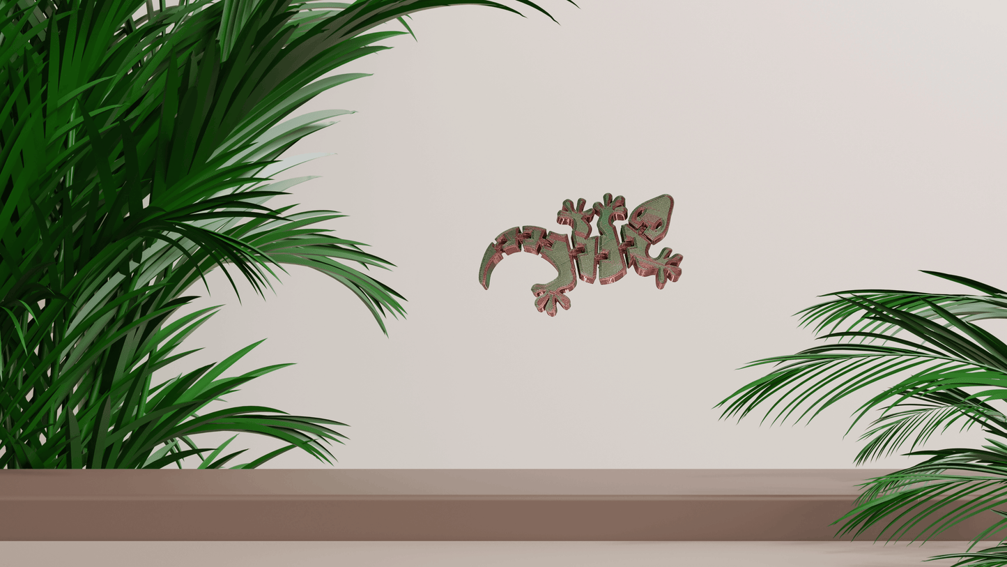 Cute Flexible 3D Printed Gecko, Multiple Color Options Available - Vegas Custom Creations