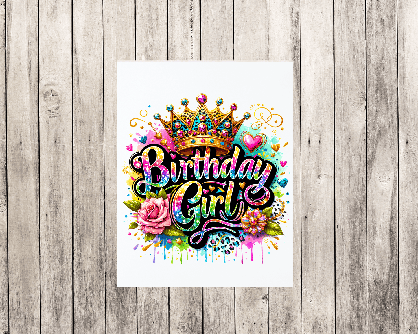 Very Colorful Birthday Girl Aluminum Sign 8x10 - Vegas Custom Creations