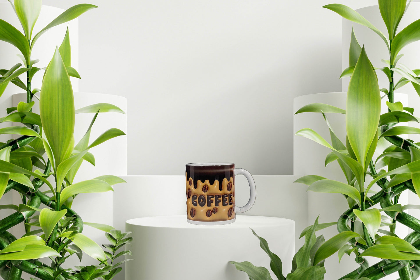 Inflated Coffee with Coffee Beans Mug - Vegas Custom Creations