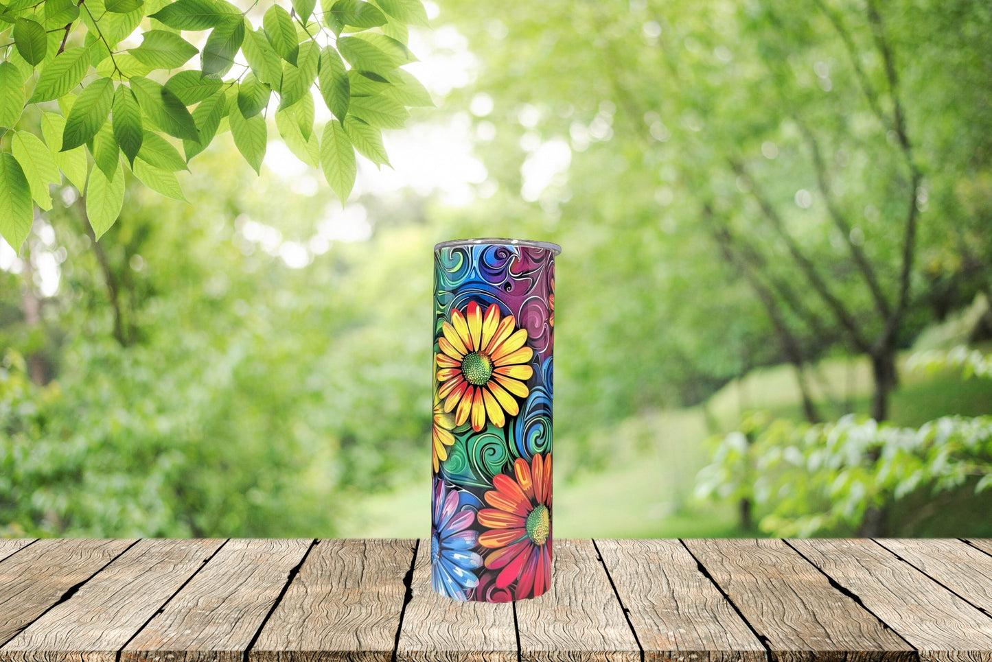 Daises Rainbow Tumbler - Vegas Custom Creations