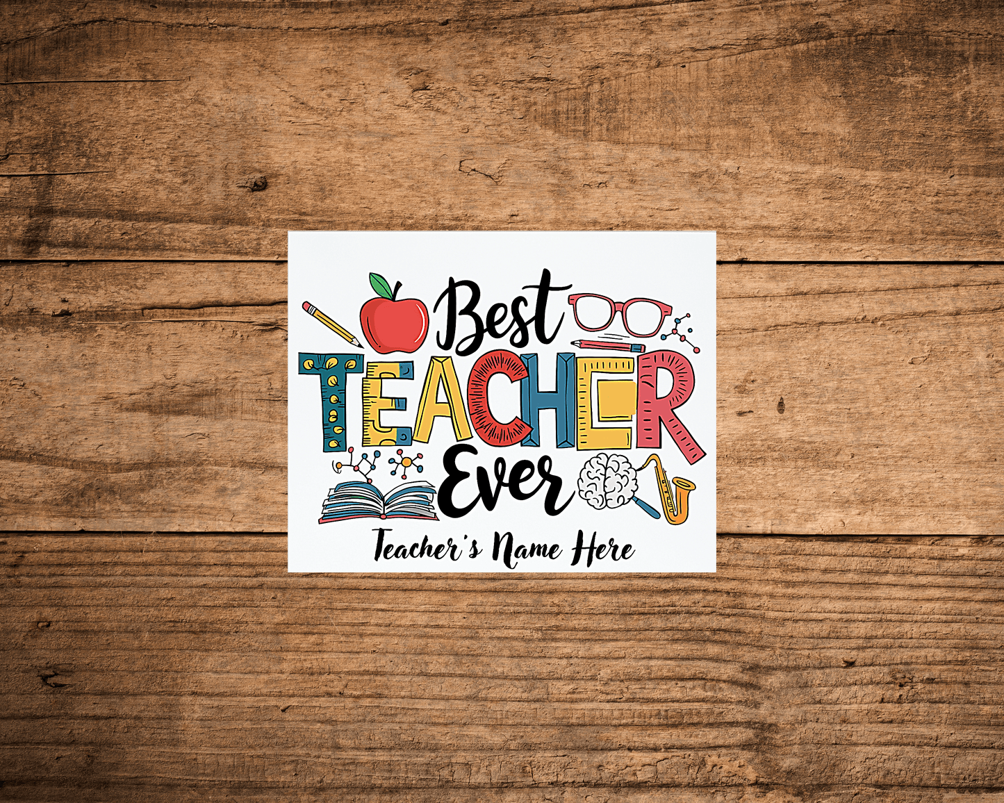 Personalized Best Teacher Ever Aluminum Sign 8x10 - Vegas Custom Creations