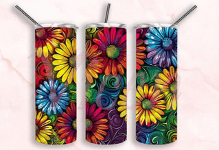 Daises Rainbow Tumbler - Vegas Custom Creations