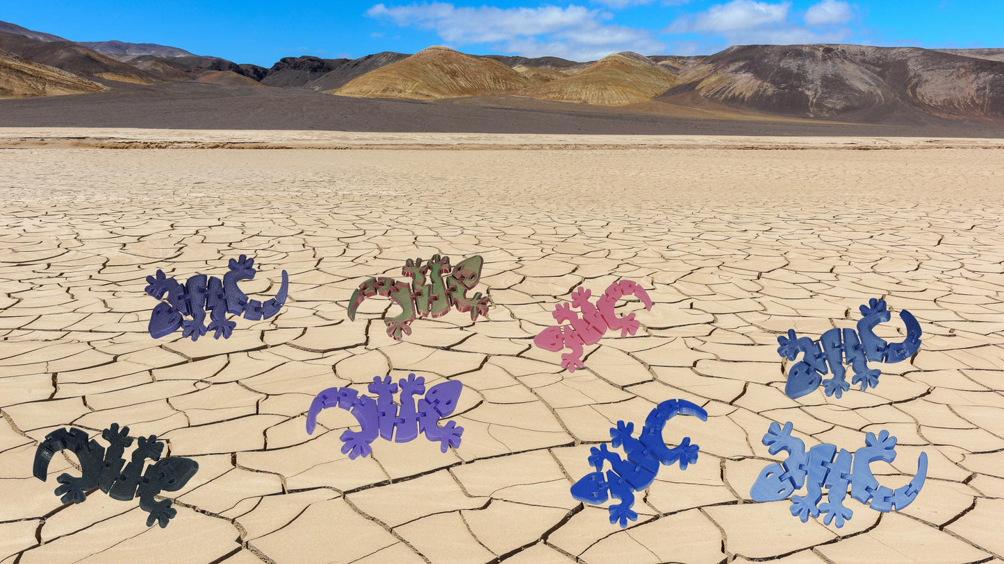 Cute Flexible 3D Printed Gecko, Multiple Color Options Available - Vegas Custom Creations
