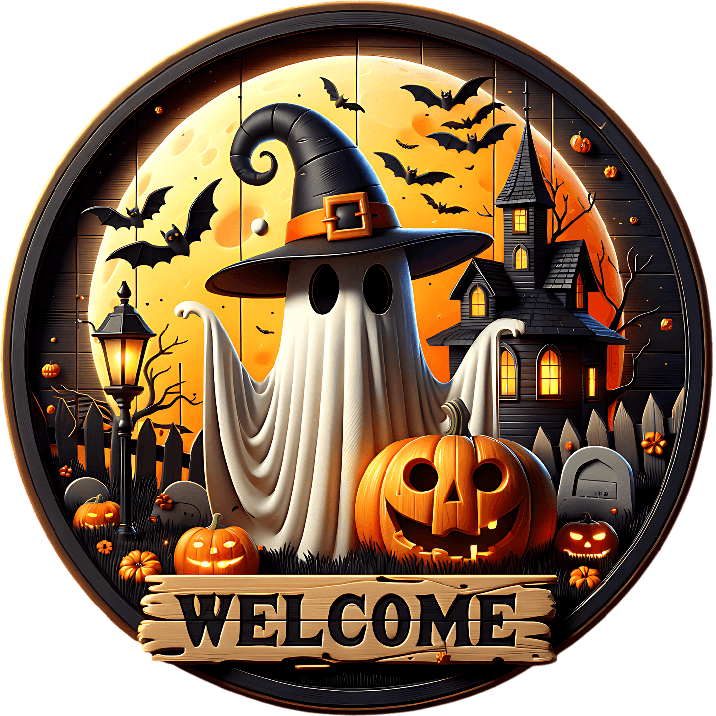 Round Ghoulishly Spooky Halloween Sign (Multiple Designs and Sizes Available) - Vegas Custom Creations