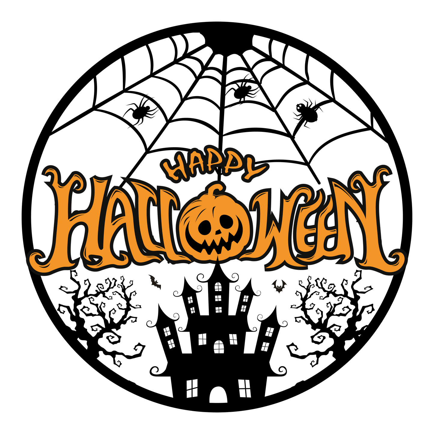 Round Cute and Spooky Halloween Sign (Multiple Designs and Sizes Available) - Vegas Custom Creations