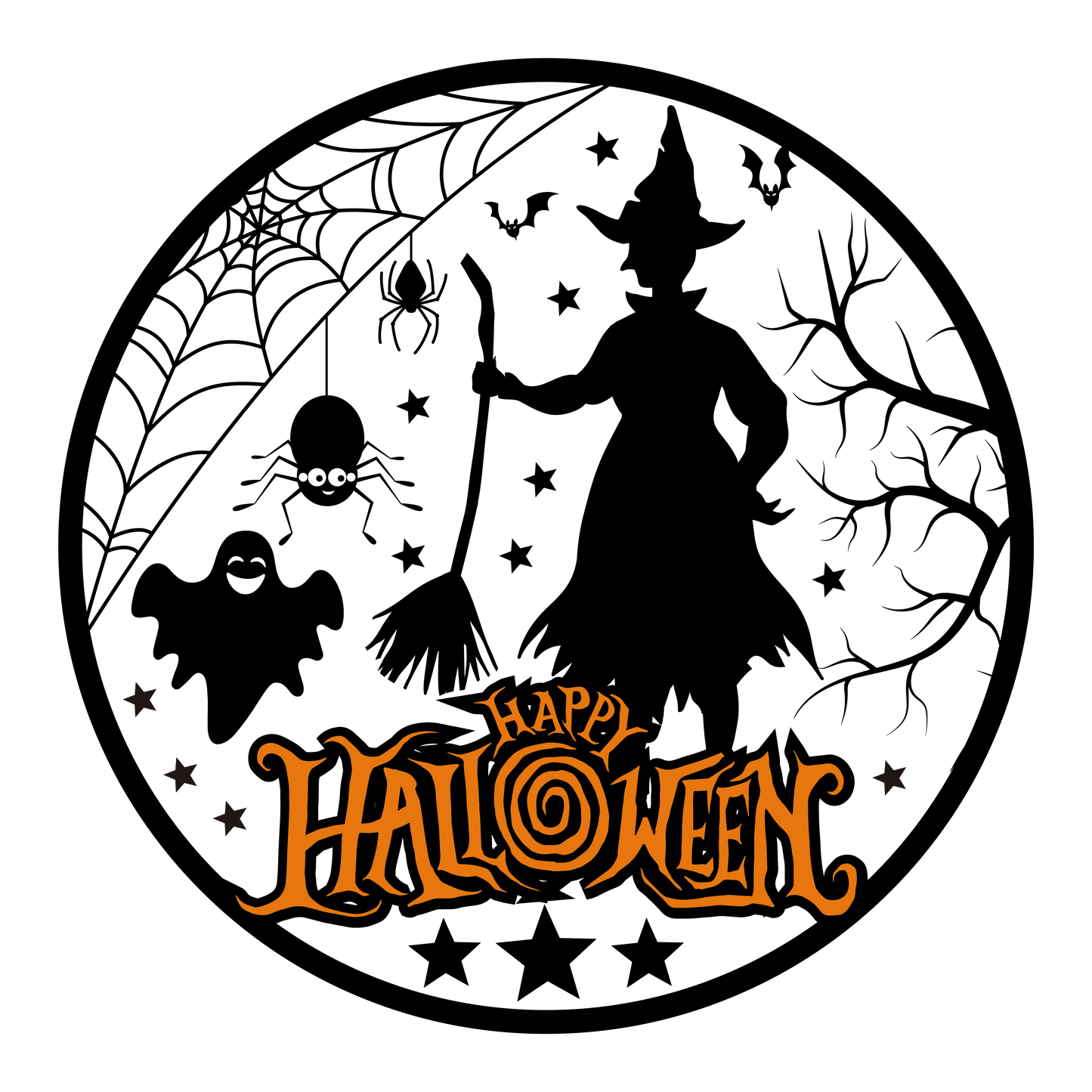 Round Cute and Spooky Halloween Sign (Multiple Designs and Sizes Available) - Vegas Custom Creations