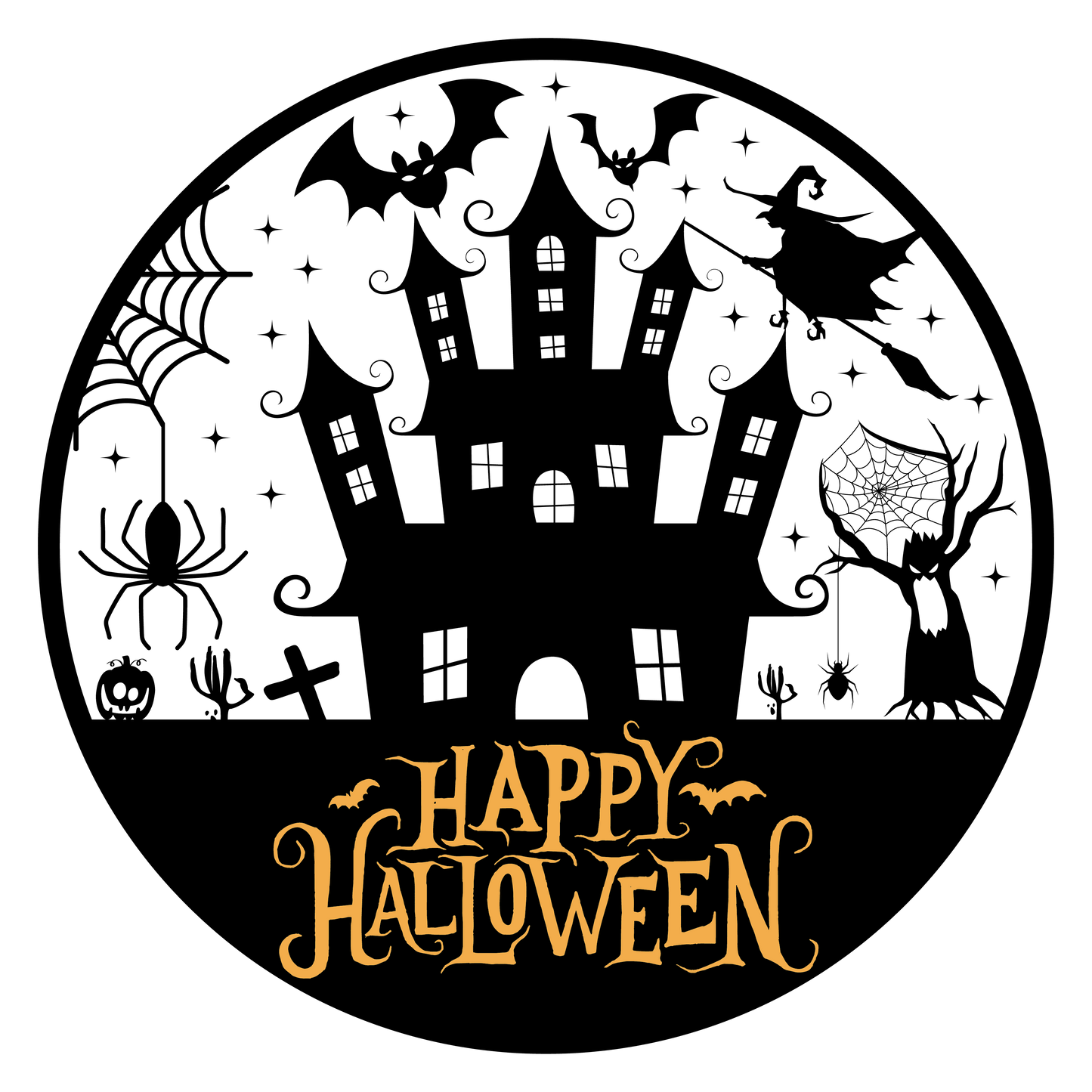 Round Frightfully Spooky Halloween Sign (Multiple Designs and Sizes Available) - Vegas Custom Creations