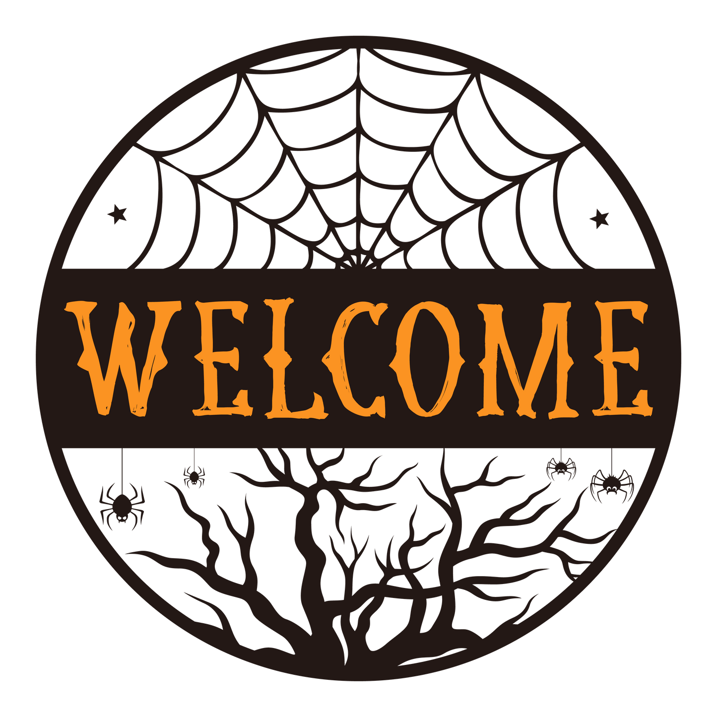 Round Cute and Spooky Halloween Sign (Multiple Designs and Sizes Available) - Vegas Custom Creations