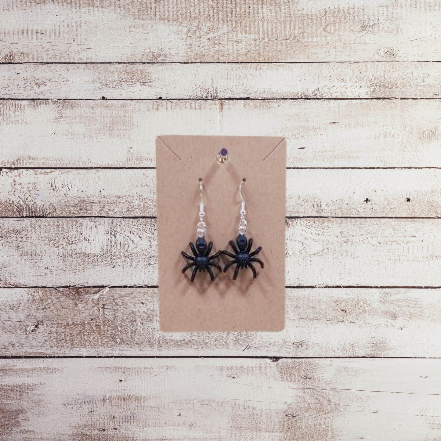 Spider Dangling Silver Plated Hook Earrings - Vegas Custom Creations