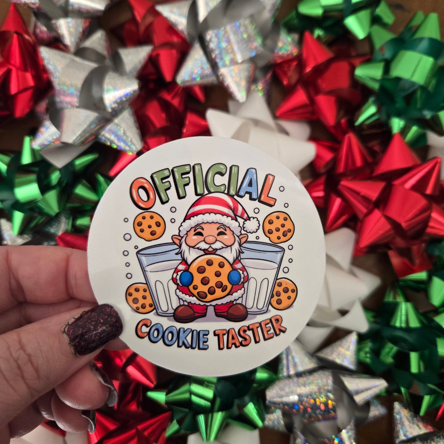 Round Cheeky Christmas Stickers