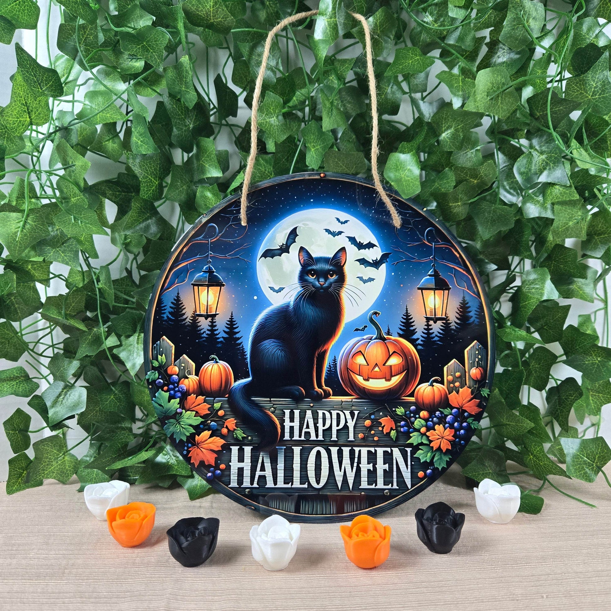 Round Frightfully Spooky Halloween Sign (Multiple Designs and Sizes Available) - Vegas Custom Creations