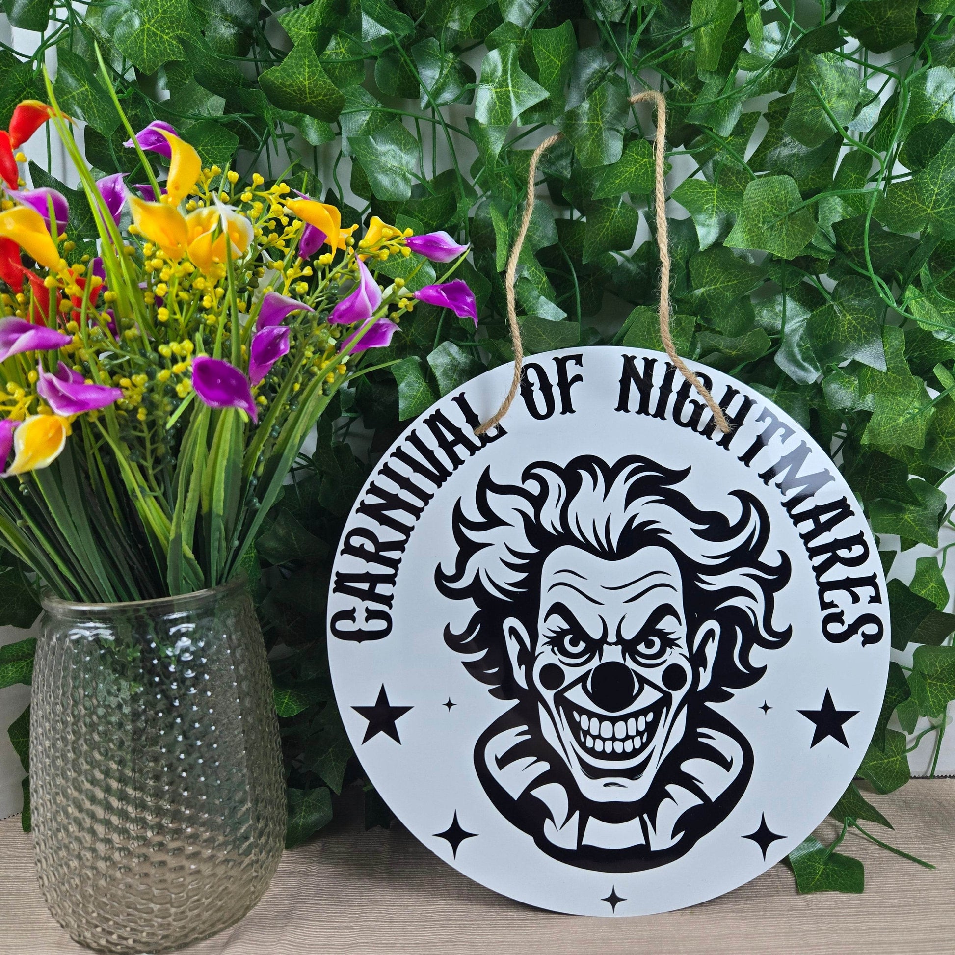 Round Halloween Horror Sign (Multiple Designs and Sizes Available) - Vegas Custom Creations