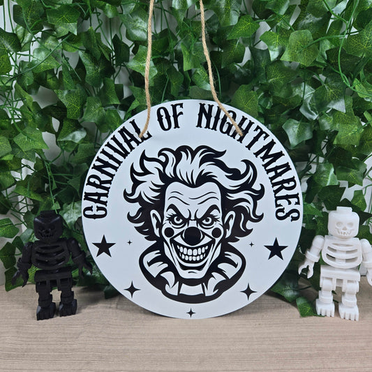 Round Halloween Horror Sign (Multiple Designs and Sizes Available) - Vegas Custom Creations