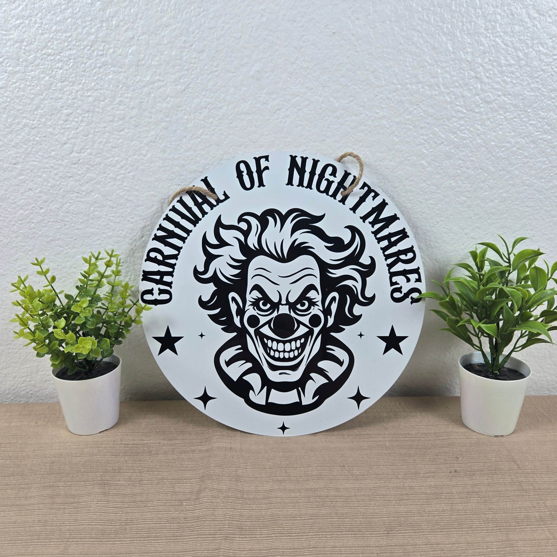 Round Halloween Horror Sign (Multiple Designs and Sizes Available) - Vegas Custom Creations