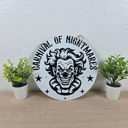 Round Halloween Horror Sign (Multiple Designs and Sizes Available) - Vegas Custom Creations