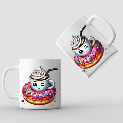 Hot Cocoa and Donut 11oz or 15oz Coffee Mug - Vegas Custom Creations