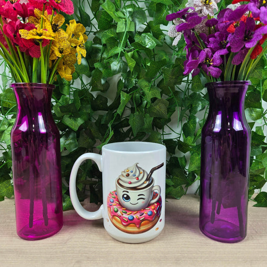 Hot Cocoa and Donut 11oz or 15oz Coffee Mug - Vegas Custom Creations