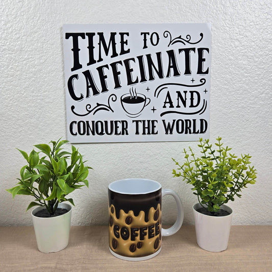 Inflated Coffee with Coffee Beans Mug - Vegas Custom Creations