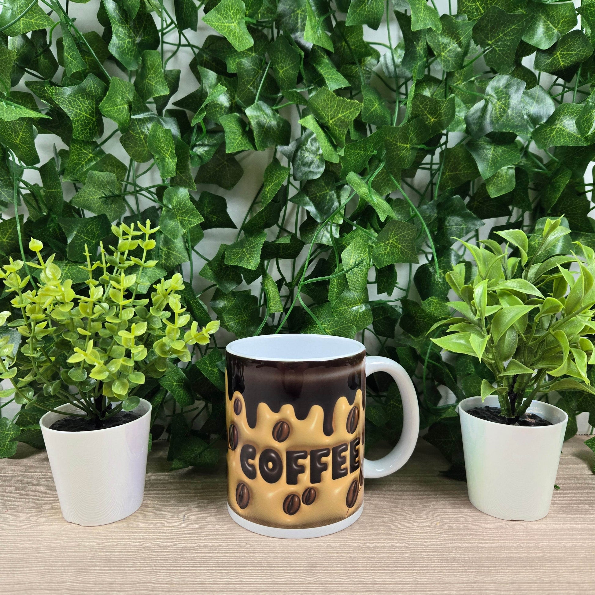 Inflated Coffee with Coffee Beans Mug - Vegas Custom Creations