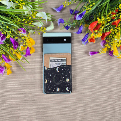 Zodiac Stars, Sun and Moon Cell Phone Wallet (Multiple designs available) - Vegas Custom Creations