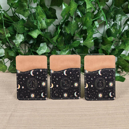 Zodiac Stars, Sun and Moon Cell Phone Wallet (Multiple designs available) - Vegas Custom Creations