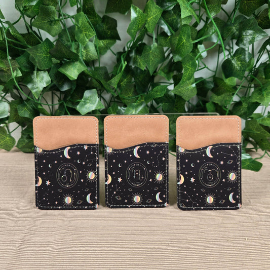 Zodiac Stars, Sun and Moon Cell Phone Wallet (Multiple designs available) - Vegas Custom Creations