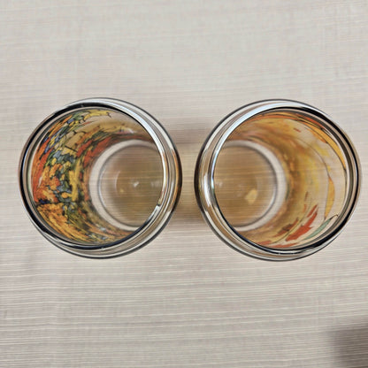 Stained Glass Fall 16oz Glass Jar Clear or Frosted (Multiple Designs Available) - Vegas Custom Creations