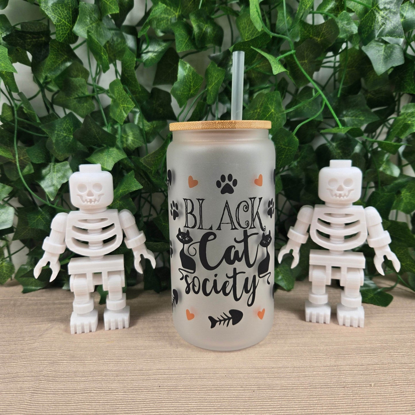 Halloween 16oz Glass Jar Clear or Frosted (Multiple Designs Available) - Vegas Custom Creations