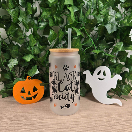 Halloween 16oz Glass Jar Clear or Frosted (Multiple Designs Available) - Vegas Custom Creations