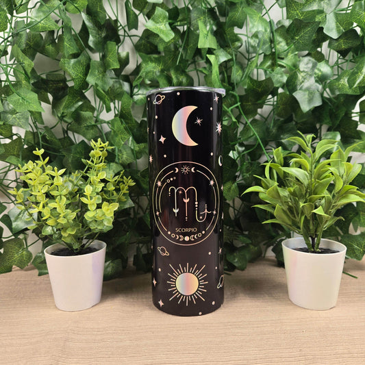 Zodiac Stars, Sun and Moon 20oz Skinny Tumbler (Multiple Designs Available) - Vegas Custom Creations