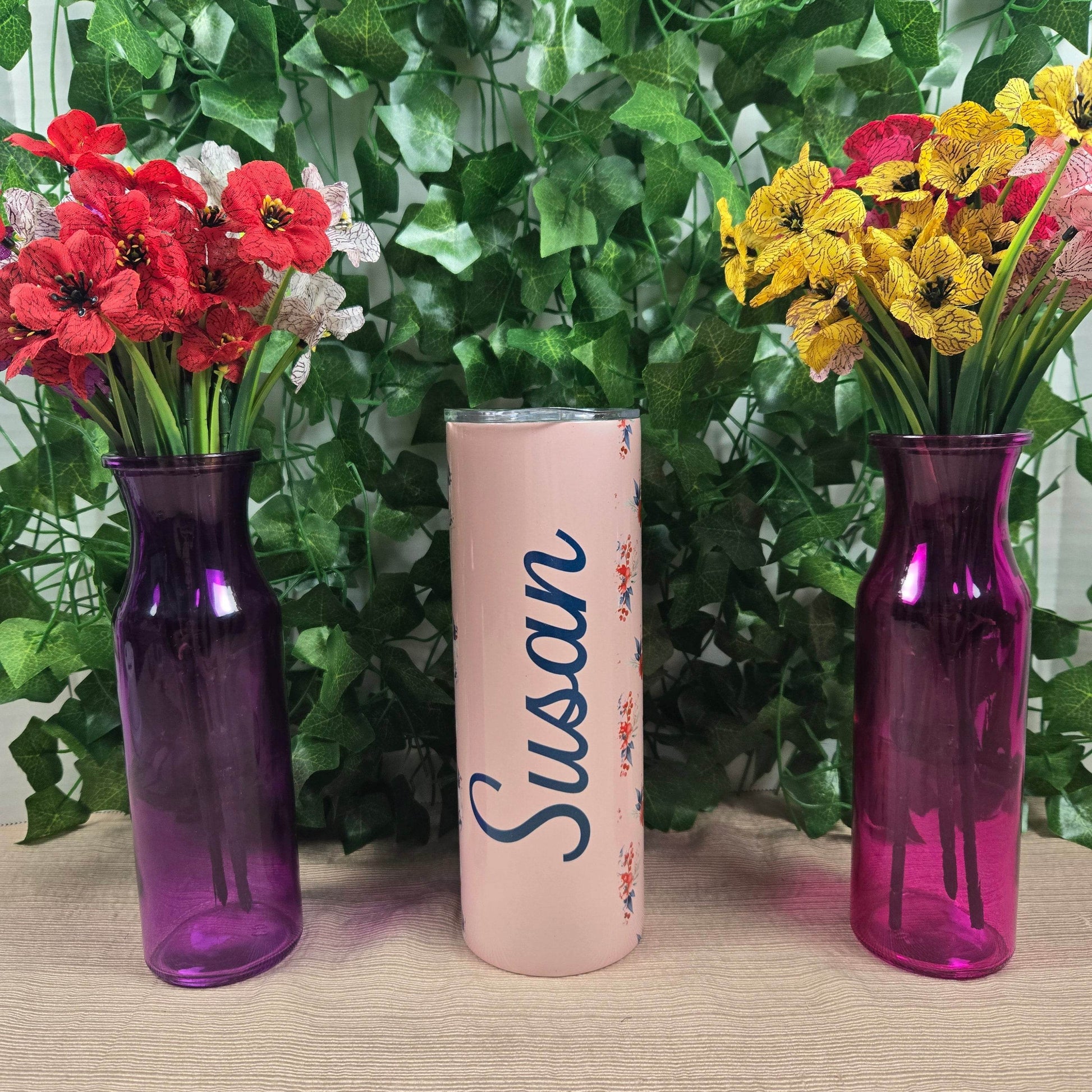 Personalized Floral 20oz Tumbler - Vegas Custom Creations