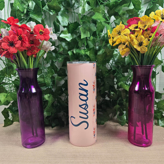 Personalized Floral 20oz Tumbler - Vegas Custom Creations