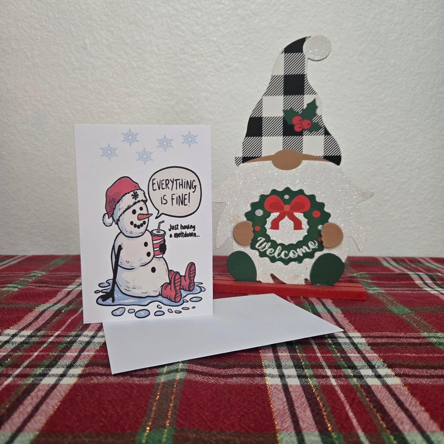 5-Pack Snowman "Everything is Fine" Christmas Cards – 4x6 with Envelopes & Stickers
