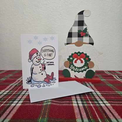 5-Pack Snowman "Everything is Fine" Christmas Cards – 4x6 with Envelopes & Stickers