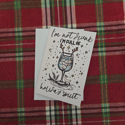 5-Pack Funny "I'm Not Drunk" Christmas Cards – 4x6 with Envelopes & Stickers