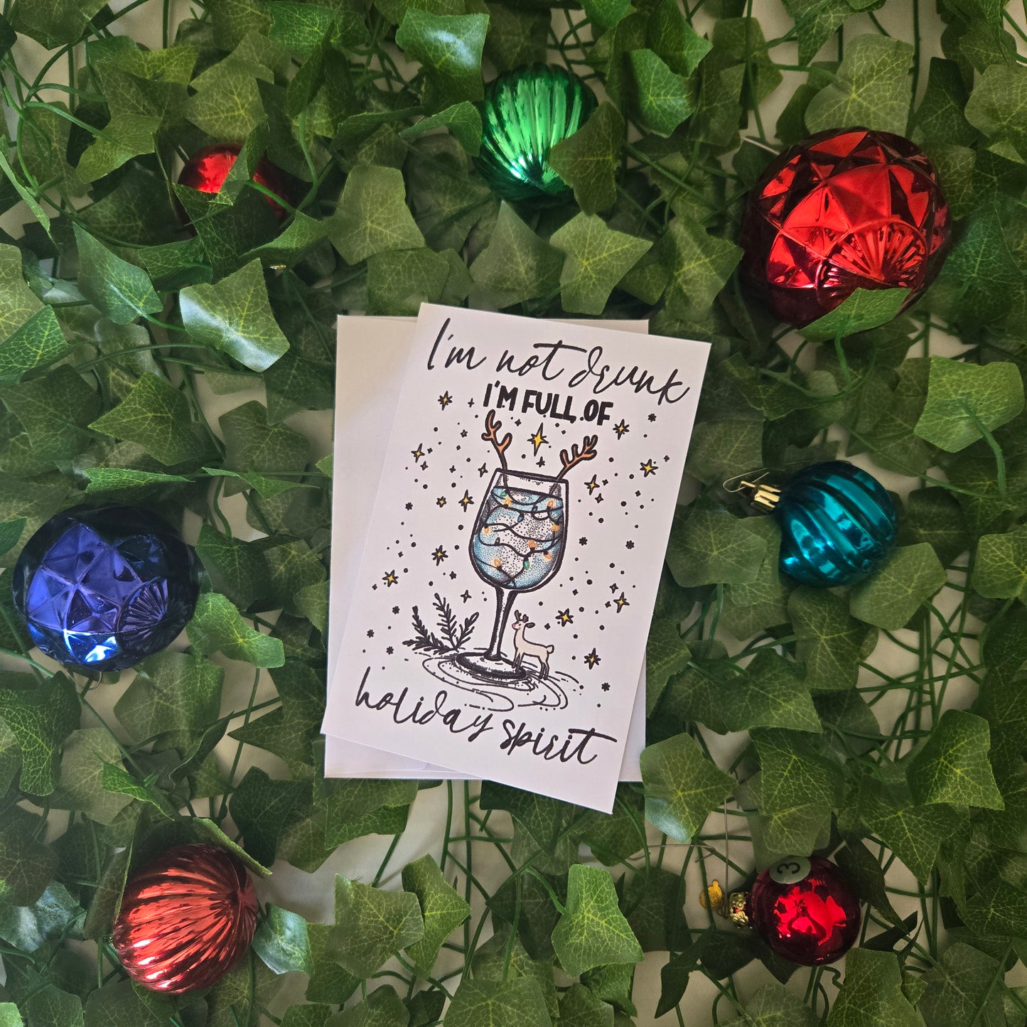 5-Pack Funny "I'm Not Drunk" Christmas Cards – 4x6 with Envelopes & Stickers