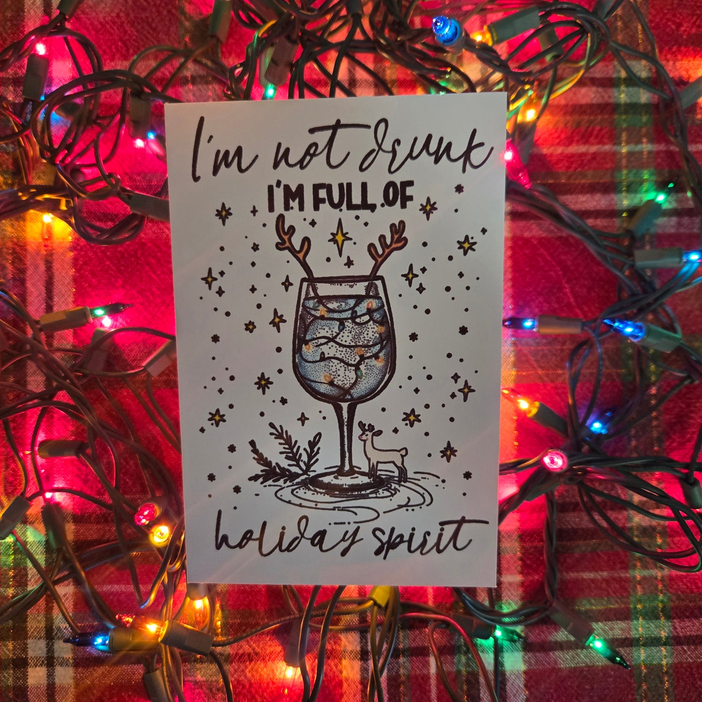 5-Pack Funny "I'm Not Drunk" Christmas Cards – 4x6 with Envelopes & Stickers