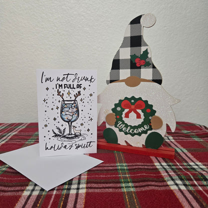 5-Pack Funny "I'm Not Drunk" Christmas Cards – 4x6 with Envelopes & Stickers